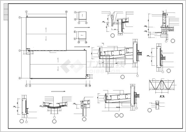 某轻钢厂房建筑施工CAD设计图-图一