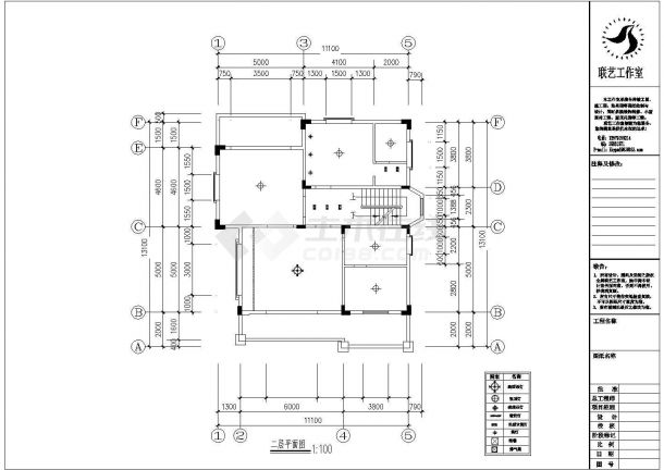 某地别墅及屋顶花园建筑设计cad施工图-图二