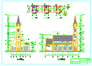 [欧式]某教堂全套建筑设计及规划cad施工图-图一
