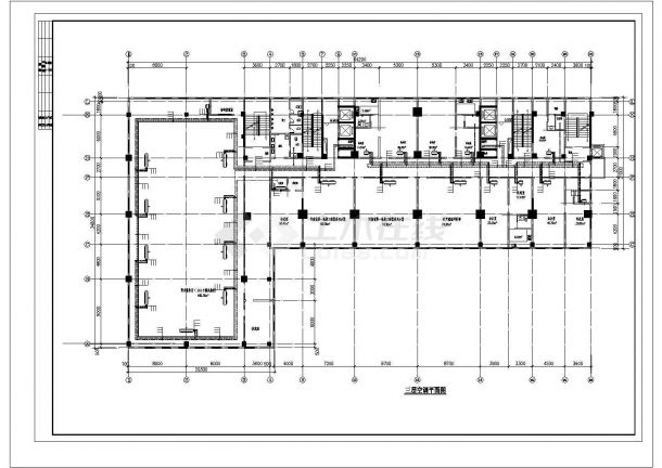 河南某二十六层办公楼空调通风设计平面CAD图纸-图二