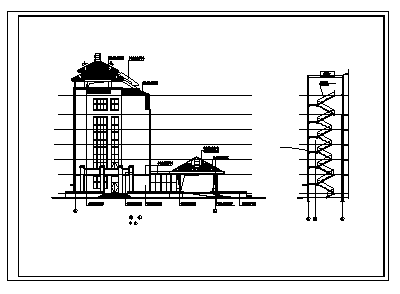 综合楼设计_某市某县电力公司六层调度综合楼建筑施工cad图(含计算书，毕业设计)-图二
