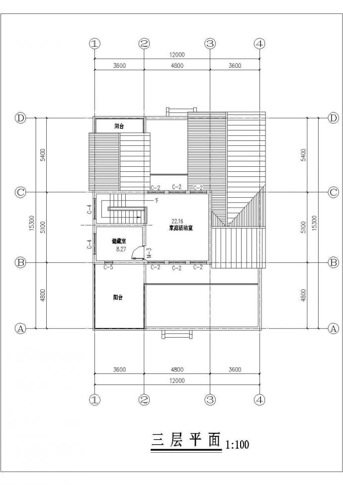 信阳市某现代化村镇3层框混结构独栋乡村别墅建筑设计CAD图纸_图1