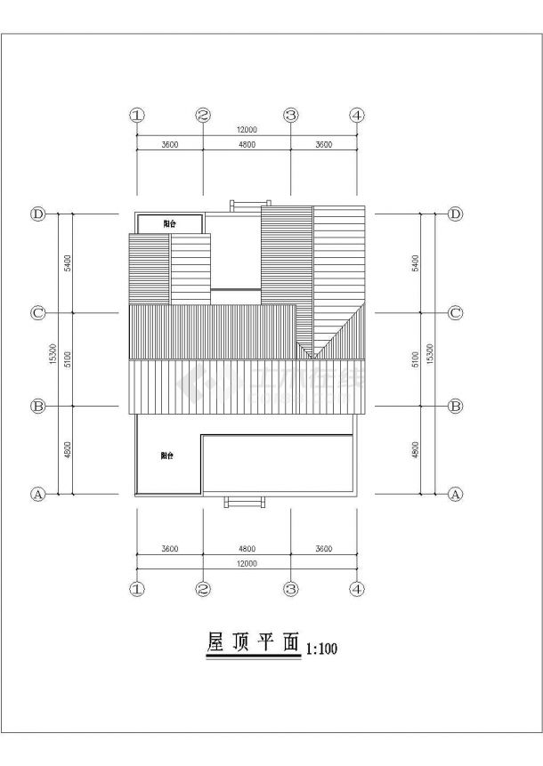 信阳市某现代化村镇3层框混结构独栋乡村别墅建筑设计CAD图纸-图二