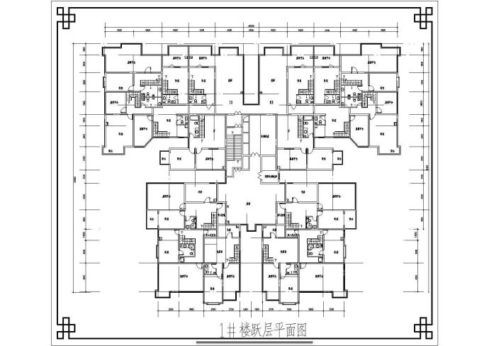 高层住宅楼全套户型设计施工CAD图_图1