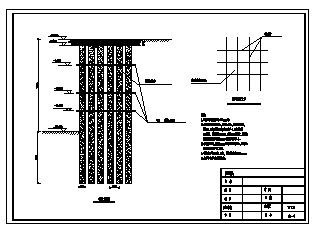 某深基坑排桩及预应力锚索支护结构施工cad图_基坑排桩及预应力锚索支护施工-图二