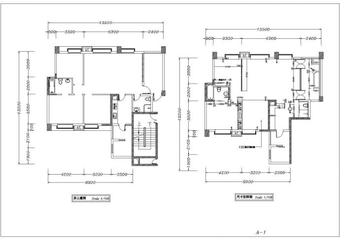 中式古典住宅全套装修CAD平面布置参考图_图1