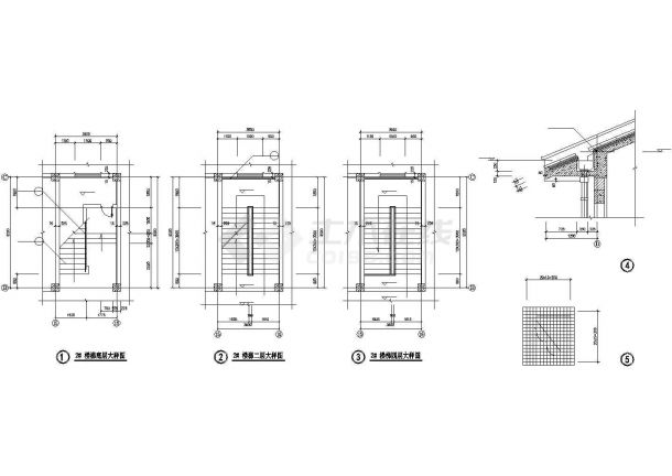 汾阳市阳智中学5700平米4层框架结构教学楼平立剖面设计CAD图纸-图一