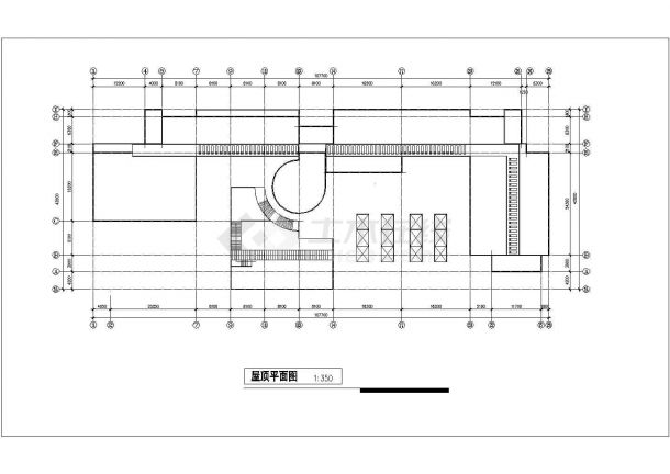 某学校1.1万平米4层框架结构教学楼平立剖面设计CAD图纸（含夹层）-图一