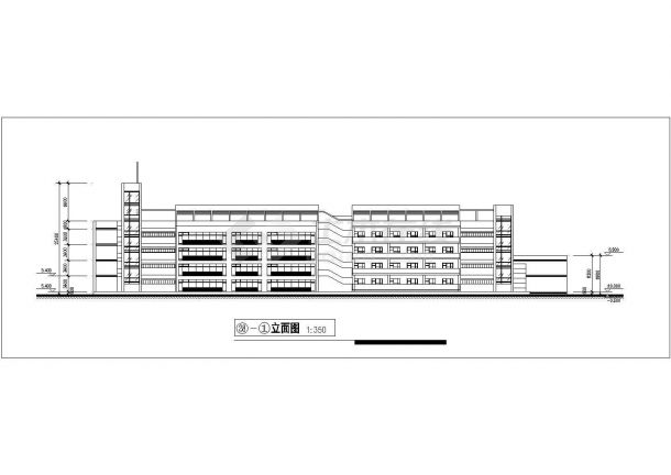 某学校1.1万平米4层框架结构教学楼平立剖面设计CAD图纸（含夹层）-图二