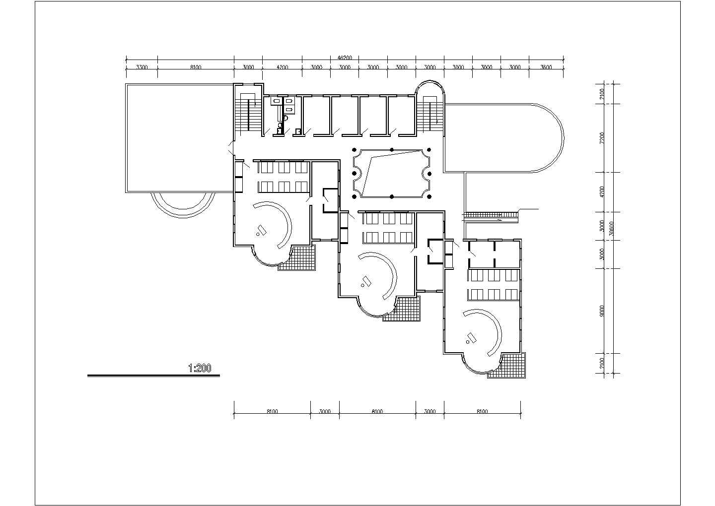 上海某小区1350平米2层砖混结构私立幼儿园平立剖面设计CAD图纸