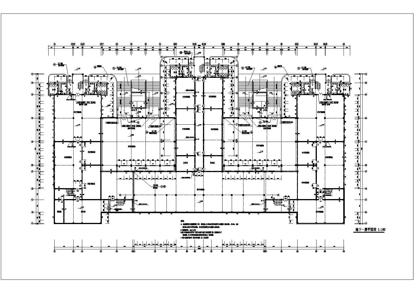 某大学1万平米四层框架结构教学楼平立剖面设计CAD图纸