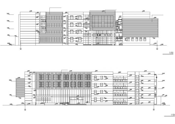 湘潭市某实验中学5500平米4层框架结构教学楼建筑设计CAD图纸_图1