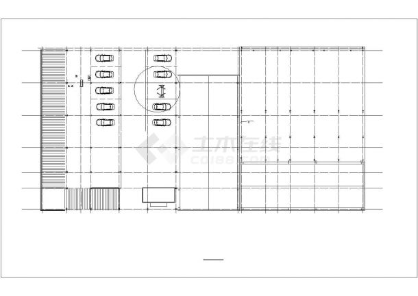 某地两层钢结构大众汽车4S店结构施工CAD图（含建筑图）-图二