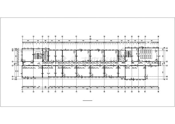 长春市某中学4600平米4层框架结构教学楼平立剖面设计CAD图纸-图二