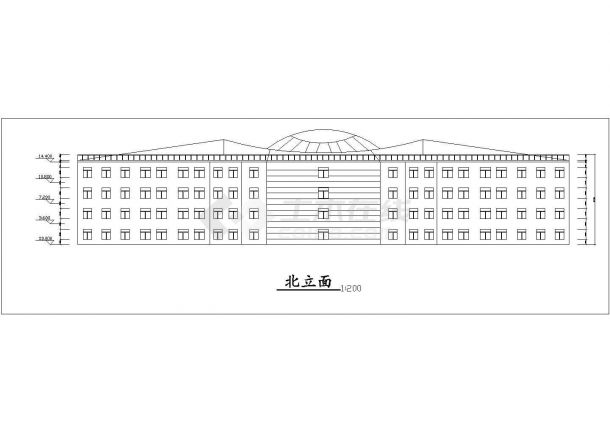 洛阳市某职业学院7500平米四层框架结构行政楼平立剖面设计CAD图纸-图二