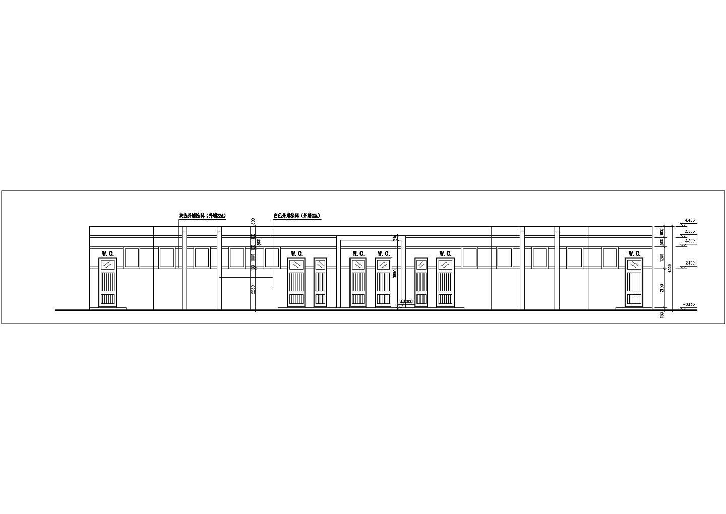 达州市某中学190平米单层钻混结构公共场所建筑设计CAD图纸