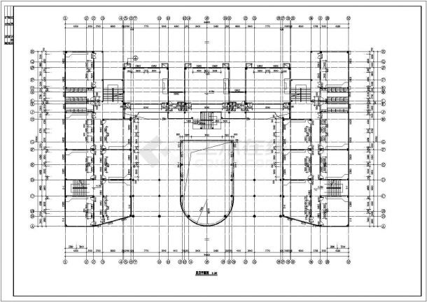 汉中市某大学1.2万平米五层框架结构教学楼平立剖面设计CAD图纸-图一