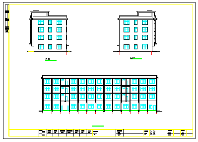 某地区厂房职工宿舍楼建筑CAD设计图纸-图二