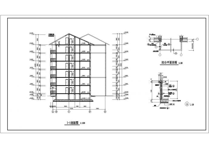 六层住宅施工图（坡屋顶）_图1