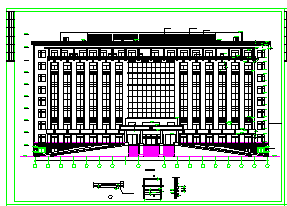 某大型独栋办公楼建筑cad施工设计图-图二