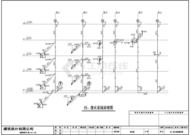 某高校综合办公楼CAD给排水设计全套图-图二