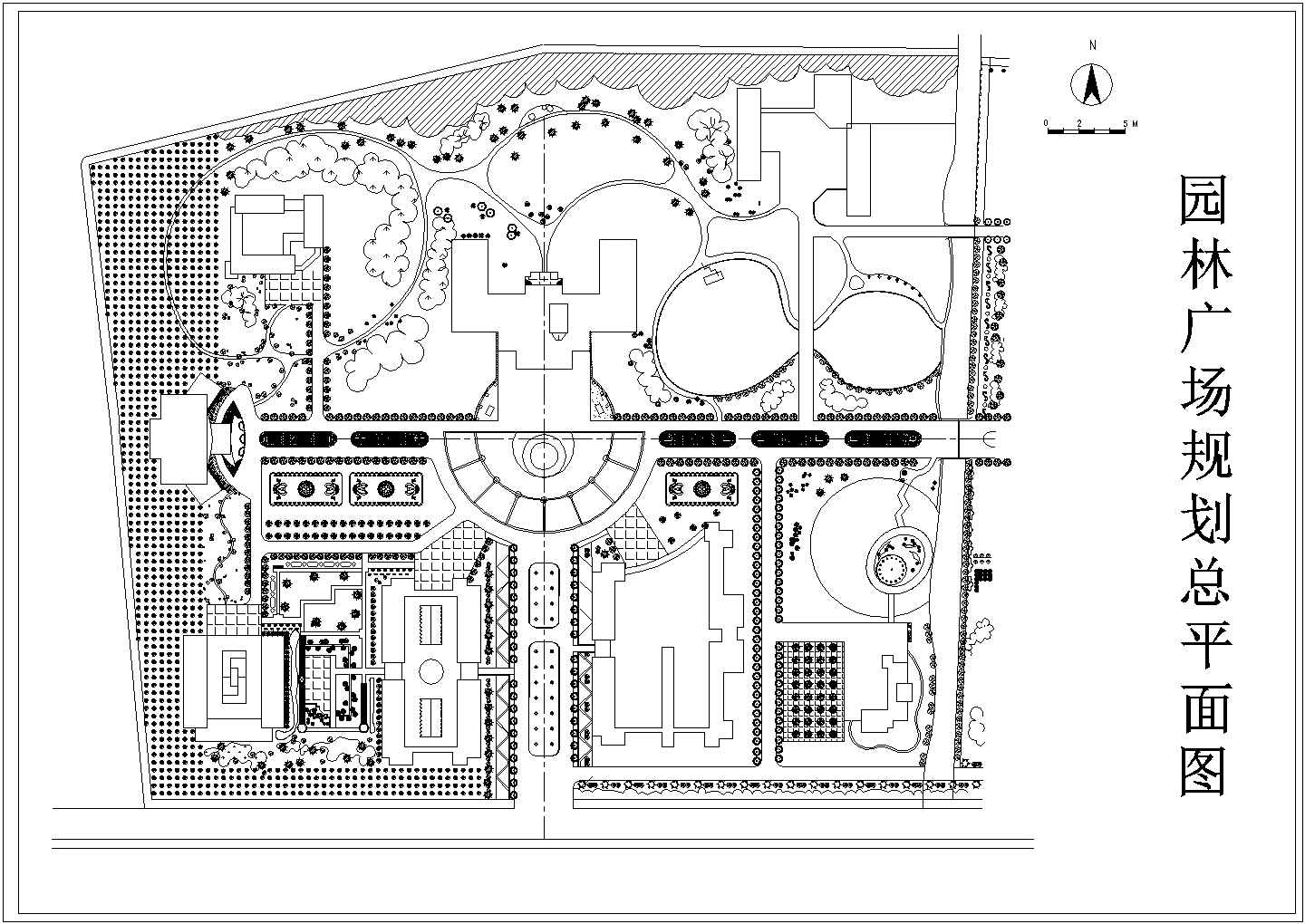 某园林广场CAD设计规划总平面图