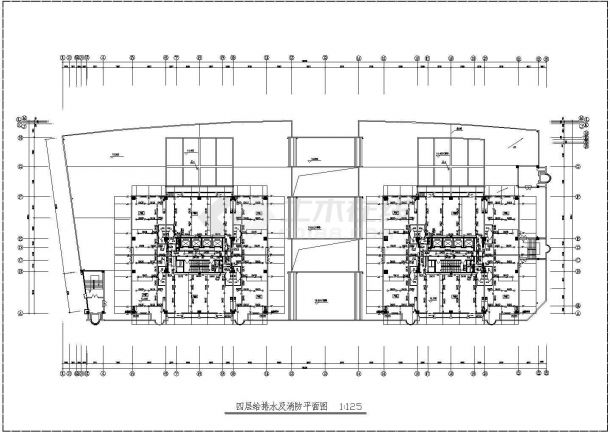 河南某二十四层高层办公楼给排水设计CAD图纸-图一