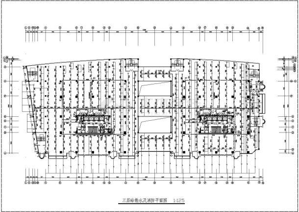 河南某二十四层高层办公楼给排水设计CAD图纸-图二