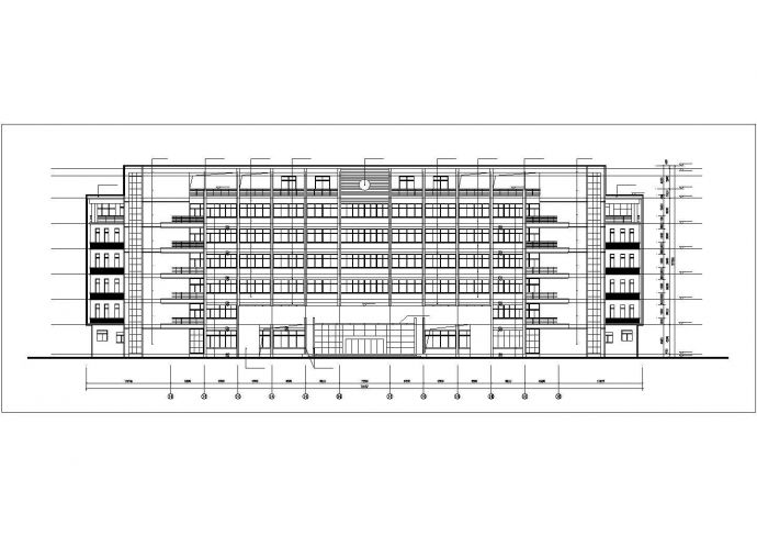 滦州市某高校占地1900平米6层框架结构教学楼建筑CAD设计图纸_图1
