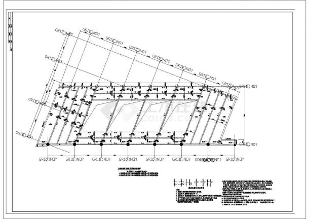 某框架结构办公楼钢结构CAD施工图-图二