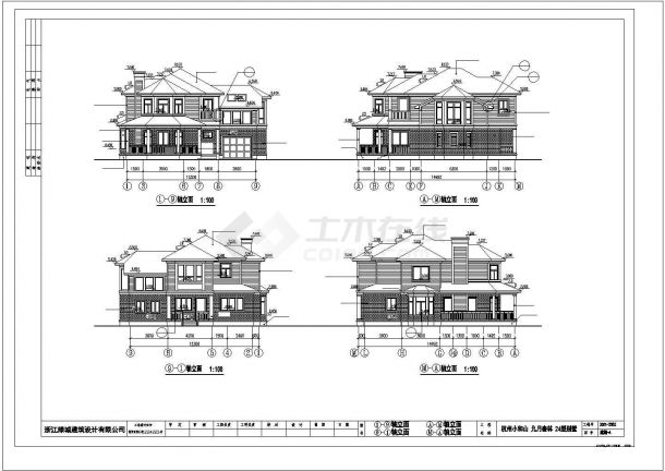 杭州小和山九月森林别墅住宅区设计cad图纸，共四张-图二