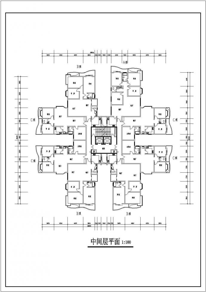 江西省德兴市某高层住宅楼整套施工设计建筑CAD图纸_图1