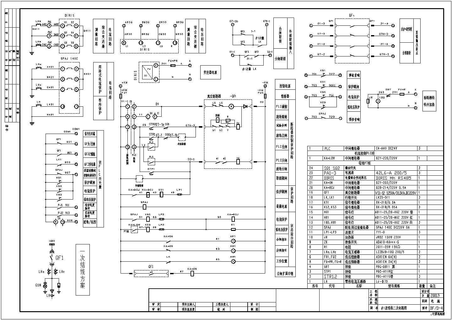 设备控制器_VS1进线柜原理图