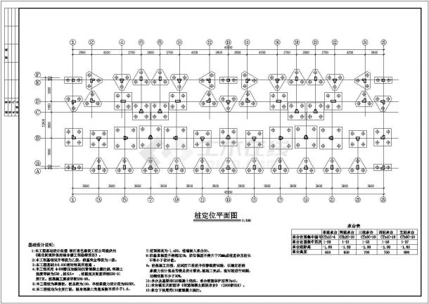 长43.2米宽12.6米 6+1阁楼层框架住宅楼结构施工CAD图-图一