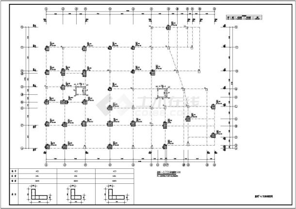 长48米宽34.7米 8层异形柱框架住宅楼结构施工CAD图-图一