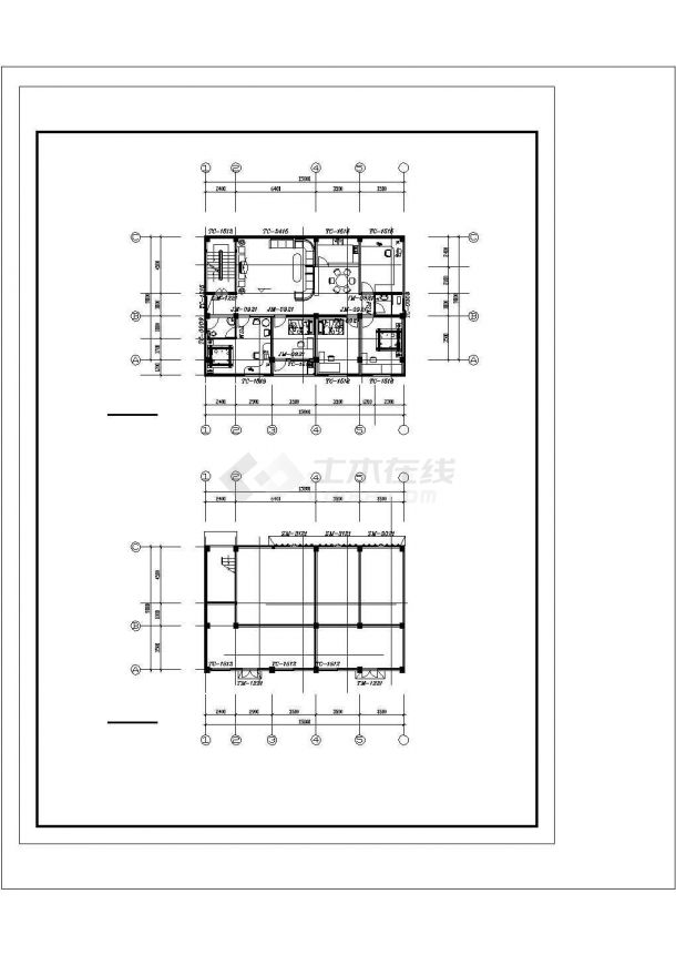 长春市某大型小区住宅建筑施工CAD布置图-图二