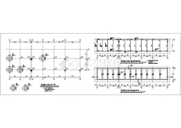 长98.4米宽13.4米 6层框架住宅楼结构施工CAD图-图二