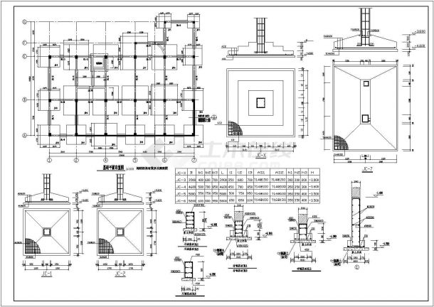 长29米宽22.8米 6层框架住宅楼结构施工CAD图-图二