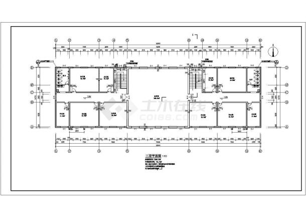 某高层办公楼（面积2246.37平方米）建筑设计cad全套施工图（含设计说明）-图一