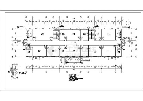 某高层办公楼（面积2246.37平方米）建筑设计cad全套施工图（含设计说明）-图二