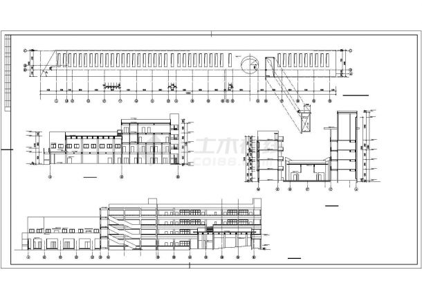 重庆某高校4层框架结构教学综合楼建筑设计CAD图纸-图一
