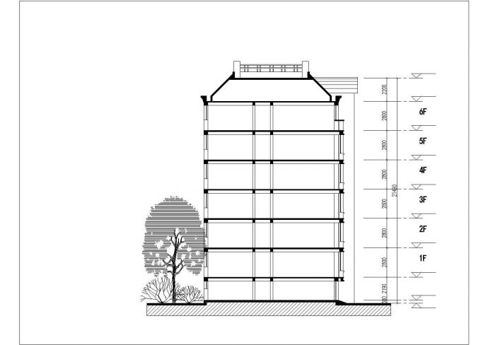 广州市梧桐花园小区4350平6层砖混结构住宅楼平立剖面设计CAD图纸_图1