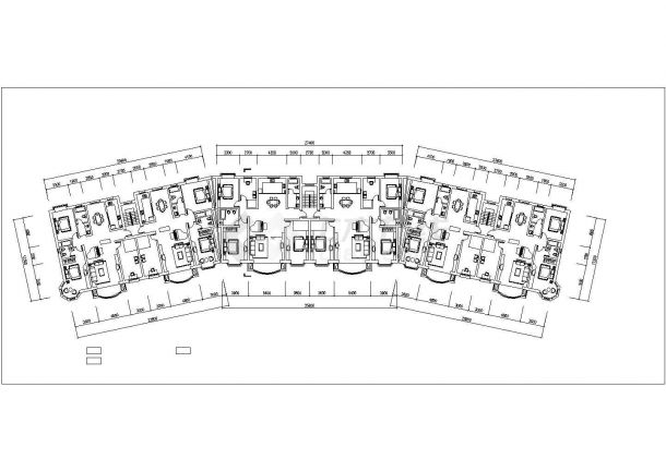 台州市民富花园小区5700平米6层砖混结构住宅楼平立剖面设计CAD图纸-图二