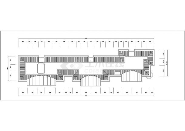 天津市锦荷花园小区3760平米6层砖混结构住宅楼平立剖面设计CAD图纸-图一