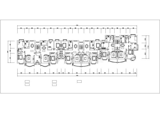 天津市锦荷花园小区3760平米6层砖混结构住宅楼平立剖面设计CAD图纸-图二