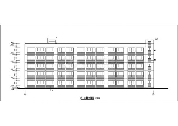 乌鲁木齐市某中学7500平米五层框架结构教学楼建筑设计CAD图纸-图一