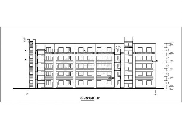 乌鲁木齐市某中学7500平米五层框架结构教学楼建筑设计CAD图纸-图二