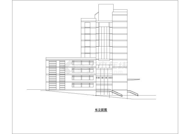 宿迁市某高校1.3万平米11层框架结构教学楼平立剖面设计CAD图纸-图二