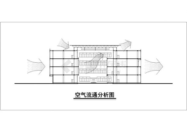 台州某高校6100平米4层框架结构图书馆平立面设计CAD图纸-图一