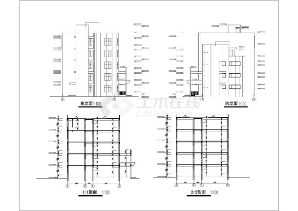 芜湖市某中学3750平米5层框架结构教学楼建筑设计CAD图纸-图一